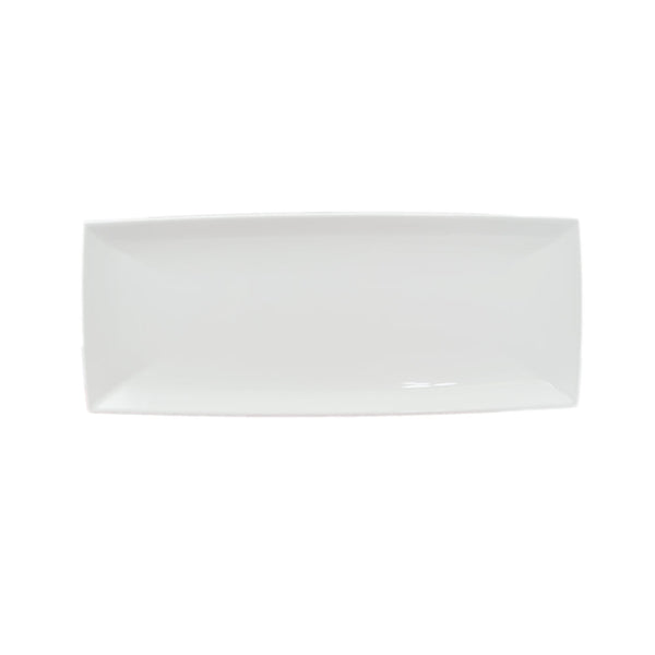 Thunder Group 49208WT Classic White 20" x 8" Melamine Rectangle Tray, Pack of 12