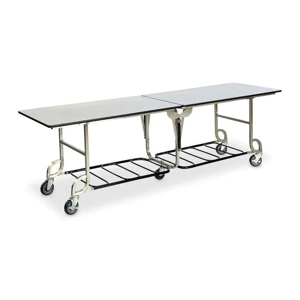 Forbes Industries 4943 97" Catering Table 8-ft. Folding with Single level and Vinyl-dipped Utility Shelves