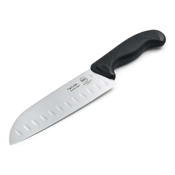 Taylor 5248374 7" Santoku Knife with Black Silicone Handle