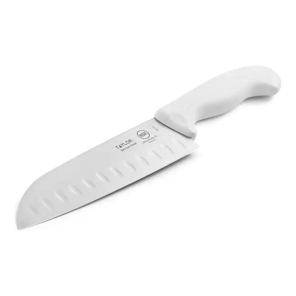 Taylor 5248375 7" Santoku Knife with White Silicone Handle