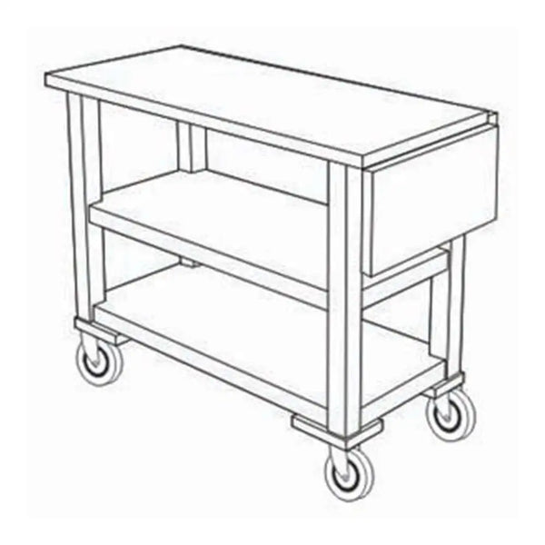 Forbes Industries 5528 16" Hardwood Service Cart - Solid Wood Square Legs