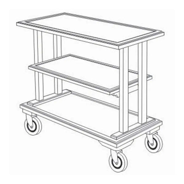 Forbes Industries 5534 18" Hardwood Service Cart - Open W/Solid Wood