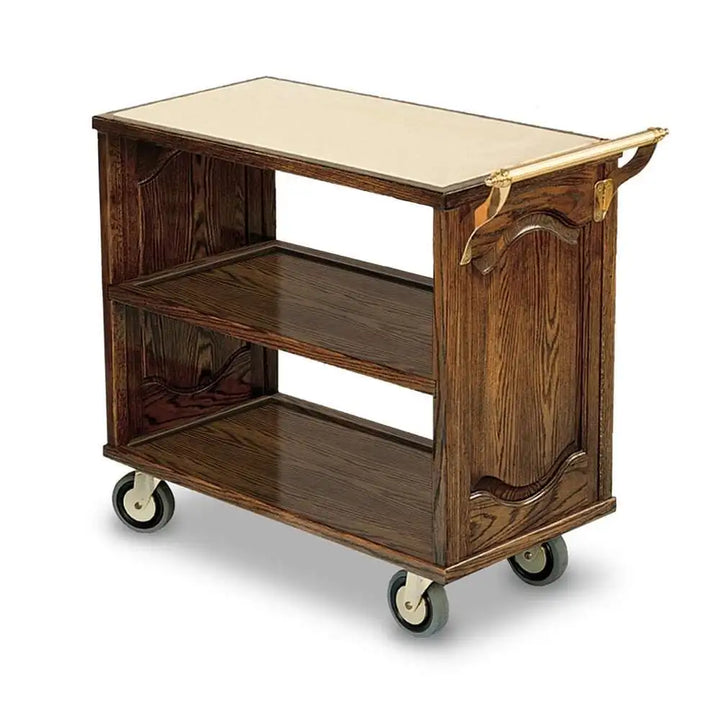 Forbes Industries 5557 19" Hardwood Service Cart - Solid Ends W/Raised Beveled Panels