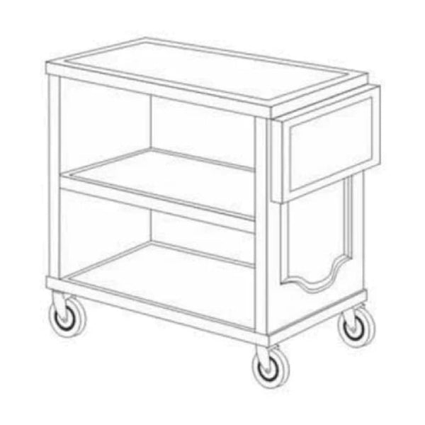 Forbes Industries 5562 19" Hardwood Service Cart - Solid Ends W/Raised Beveled Panel - The Horecastore