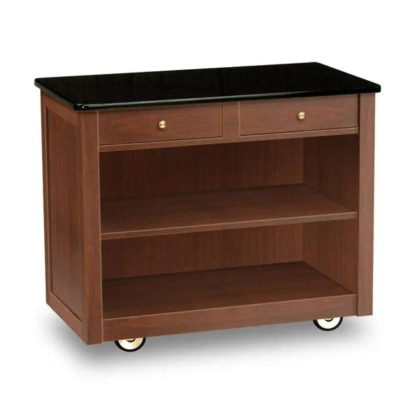 Forbes Industries 5566 21" Hardwood Service Cart with Avonite Top Two Drawers and Wood Veneer Cabinet