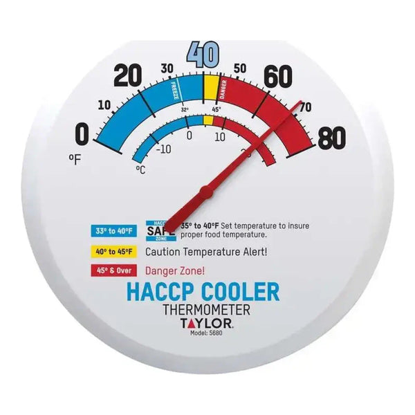 Taylor 5680 13.25" HACCP Cooler / Freezer Thermometer, 0 - 80 F