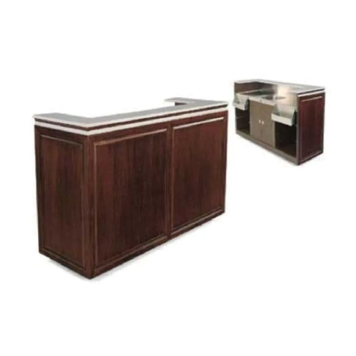 Forbes Industries 5767-8 27" Double-Basin Mobile Bar - Wood Veneer, Avonite Top & Trim - The Horecastore