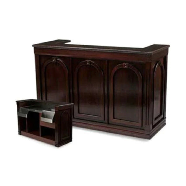 Forbes Industries 5769-8 27" Double-Basin Mobile Bar - Wood & Avonite Construction - The Horecastore