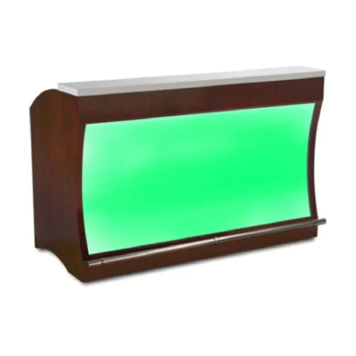 Forbes Industries 5773-6-Acrylic 33.5" Luxe Wave Bar - White Acrylic & Glass Top - The Horecastore