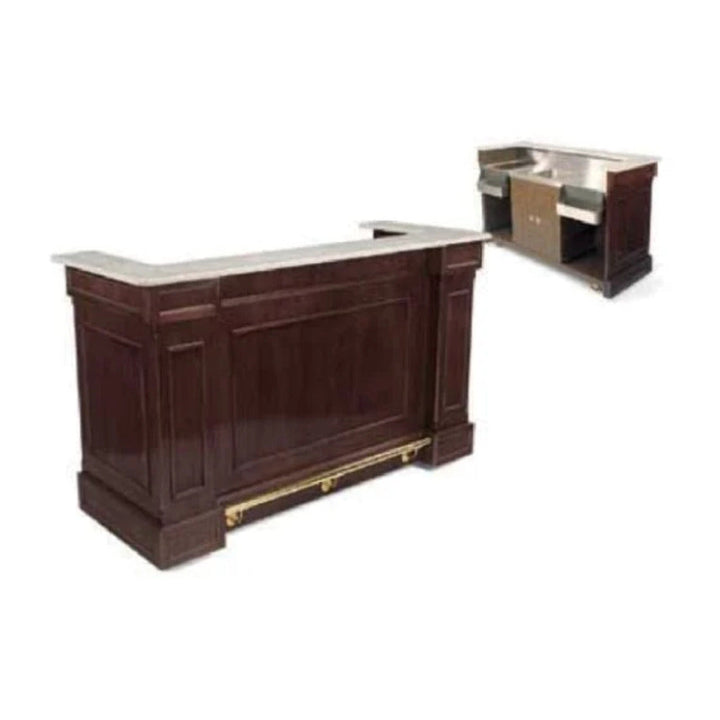 Forbes Industries 5779-8 30" Hardwood Mobile Bar - 8ft Traditional Style with Wood Veneer - The Horecastore