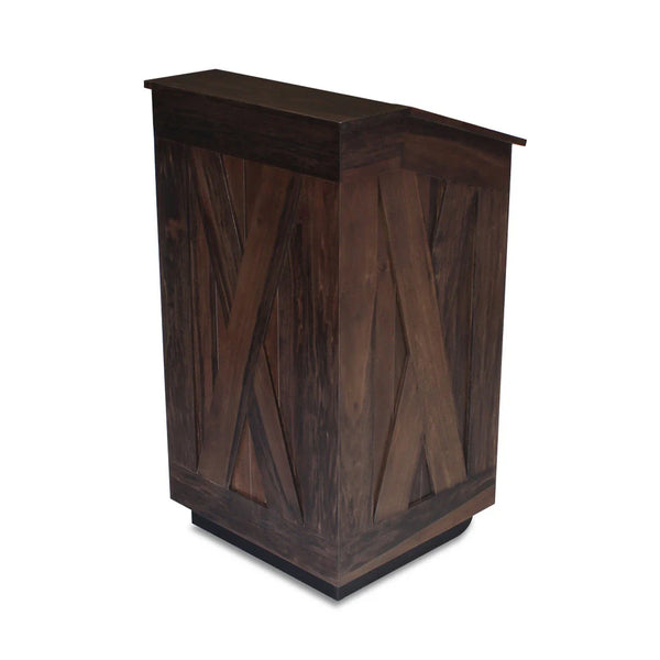 Forbes Industries 5906 26.5" Rustica Floor Style Podium - Barn-Door Inspired Hardwood Exterior