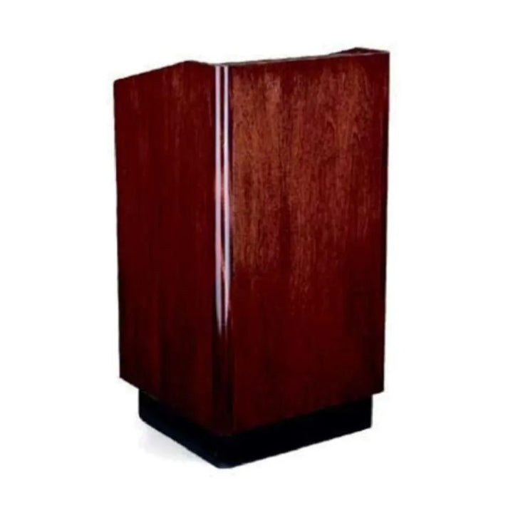 Forbes Industries 5920 25.5" Floor style Podium Wood Veneer Cabinet W/Round Corners and Two Shelves.