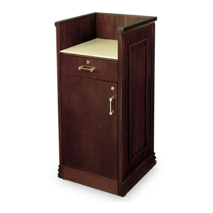 Forbes Industries 5930 20" Compact Host Station, wood veneer cabinet W/solid Wood Molding