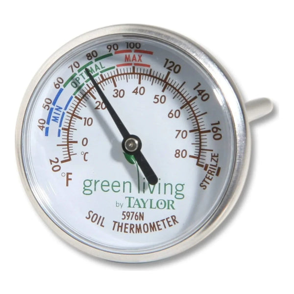 Taylor 5976N 4" Dial Soil Testing Thermometer, 20 - 180 F