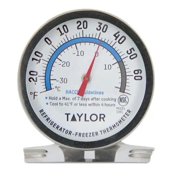 Taylor 5981N 2" Dial Professional Refrigerator / Freezer Thermometer, -30 to 70 F