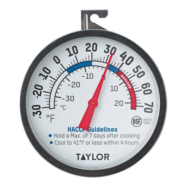 Taylor 5994 3" Dial Refrigeration Thermometer, -30 to 70 F