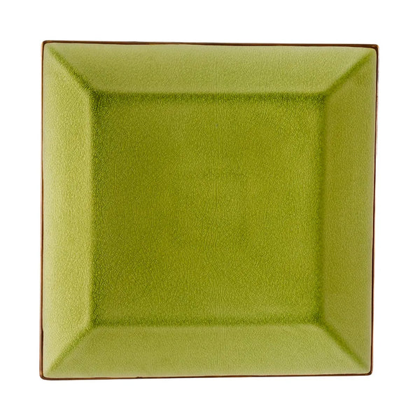 CAC China 6-S16-G Square Plate Golden Green 10" Case of 12 Pcs