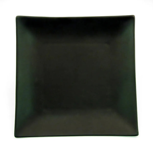 CAC China 6-S21-BLK Square Plate Non-Glare Glaze Black 11 1/2" Case of 12 Pcs