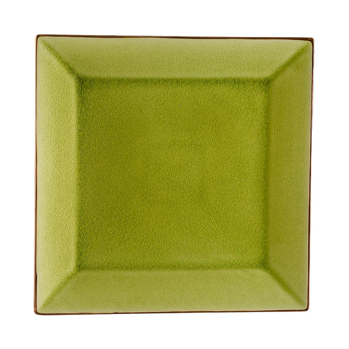 CAC China 6-S21-G Square Plate Golden Green 11 1/2" Case of 12 Pcs