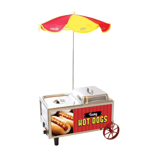 Winco 60072 Benchmark Mini Cart Hot Dog Steamer, 120 V