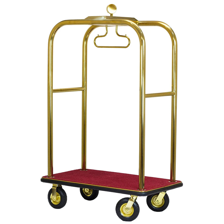 Hospitality 1 Source RTBOARDWALK Boardwalk Series Bellman's Cart — Gold - 8" pneumatic wheels