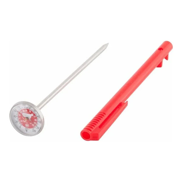 Taylor 6092NRDBC 1" Dial Instant Read Red Pocket Probe Thermometer, 0 - 220 F