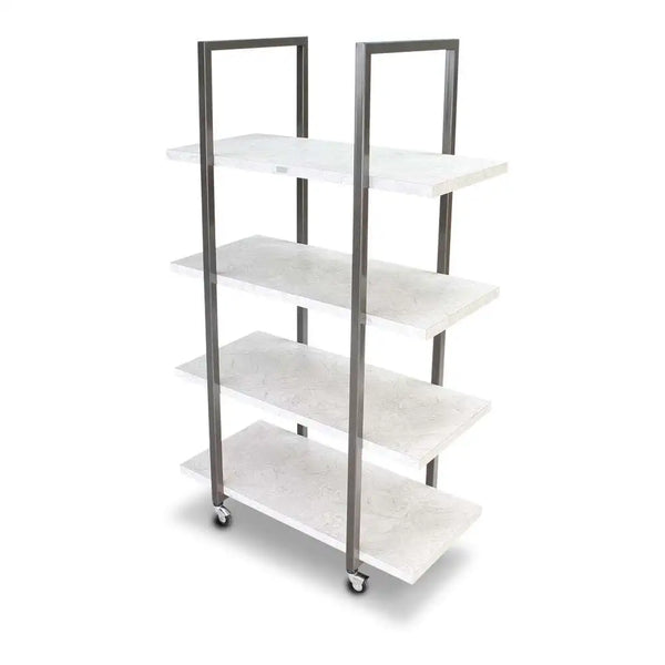 Forbes Industries 6500 24" Quad Series Rolling Display (Essentials) - Steel Tube Frames, Laminated Shelves