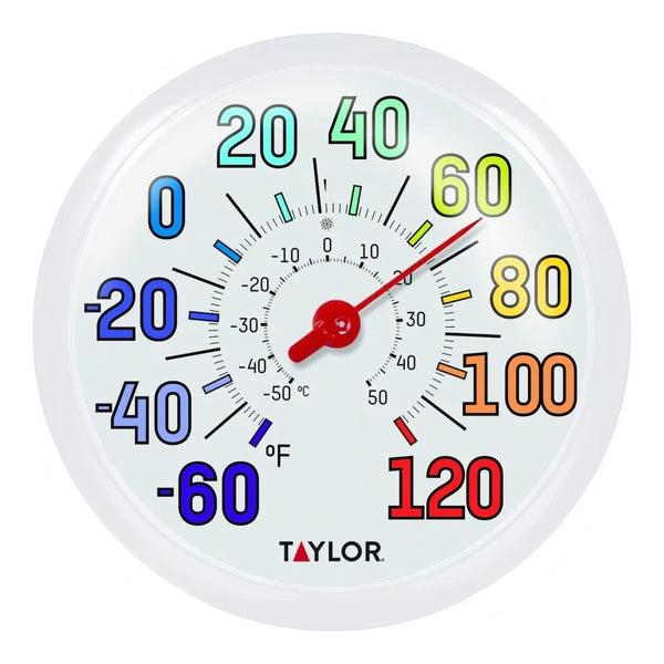 Taylor 6714 13.25" Indoor Outdoor Dial Thermometer, -60 to 120 F