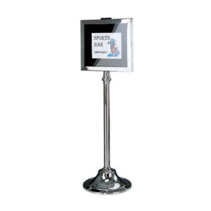 Forbes Industries 6830-PS Sign Stand, polished Stainless Steel with Round Post & Weighted Base - The Horecastore