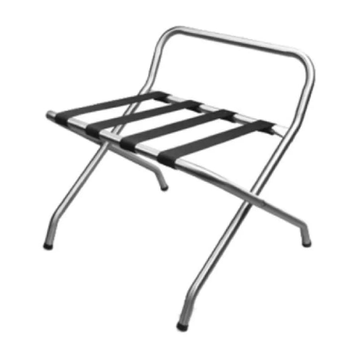 Forbes Industries 800-SS 24" Luggage Rack, Brushed Stainless Steel With Back Bar - The Horecastore