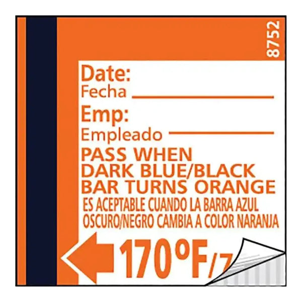 Taylor 8752 TempRite Adhesive Dishwasher Temperature Labels, 170 F, 24 / Pack