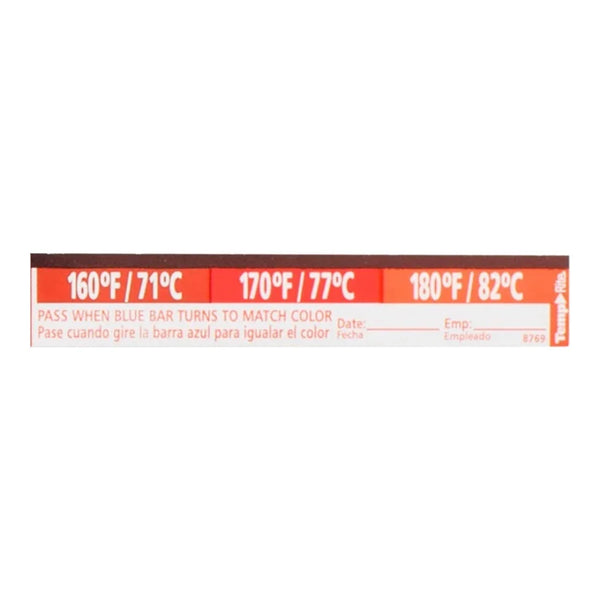 Taylor 8769 TempRite 3 in 1 Adhesive Dishwasher Temperature Labels, 160/170/180 F, 25 / Pack