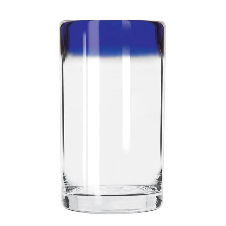 Libbey 92303 16 oz. Aruba Customizable Cooler Glass with Cobalt Blue Rim - Case of 12 Pcs