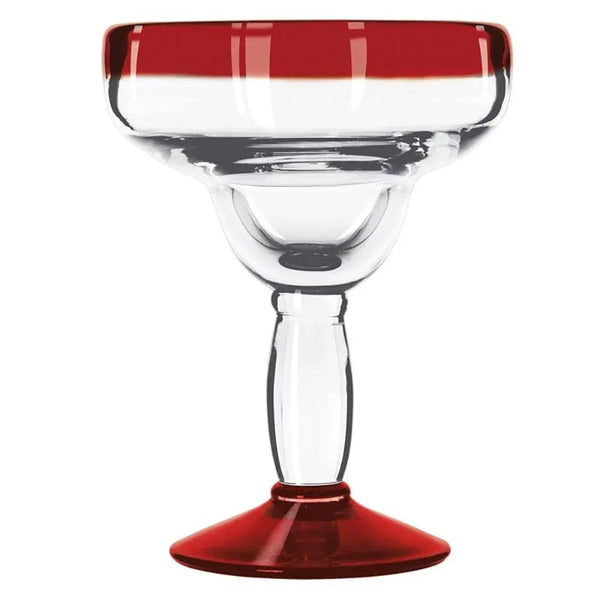 Libbey 92308R 12 oz. Aruba Margarita Glass with Red Rim and Base - Case of 12 Pcs