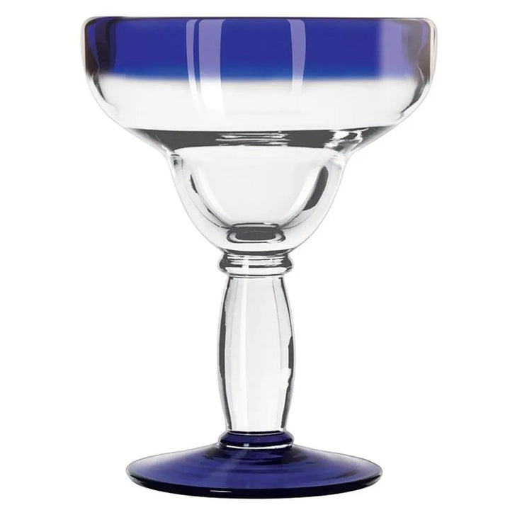 Libbey 92308 12 oz. Aruba Margarita Glass with Cobalt Blue Rim and Base - Case of 12 Pcs