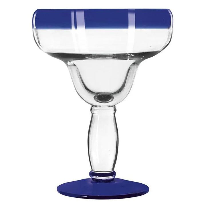 Libbey 92315 16 oz. Aruba Margarita Glass with Cobalt Blue Rim and Base - Case of 12 Pcs