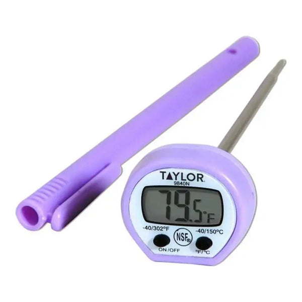 Taylor 9840PRN Purple Allergen Digital Pocket Probe Thermometer, -40 to 302 F