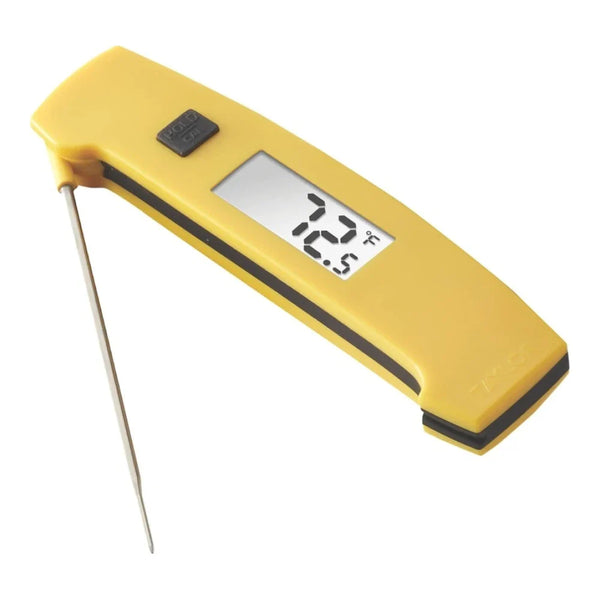 Taylor 9868FDA Yellow Waterproof Digital Folding Thermocouple Thermometer with Rotating Display