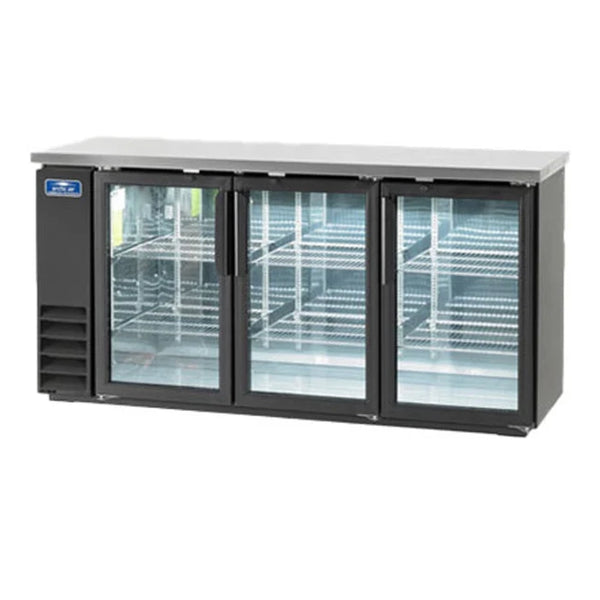 Arctic Air ABB72G 73" Triple Glass Door Back Bar Refrigerator