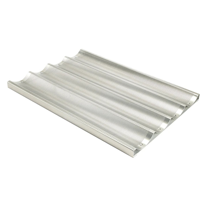 Winco ABPN-4 4 Slot Aluminum Baguette Pan, 18" x 26" x 1"