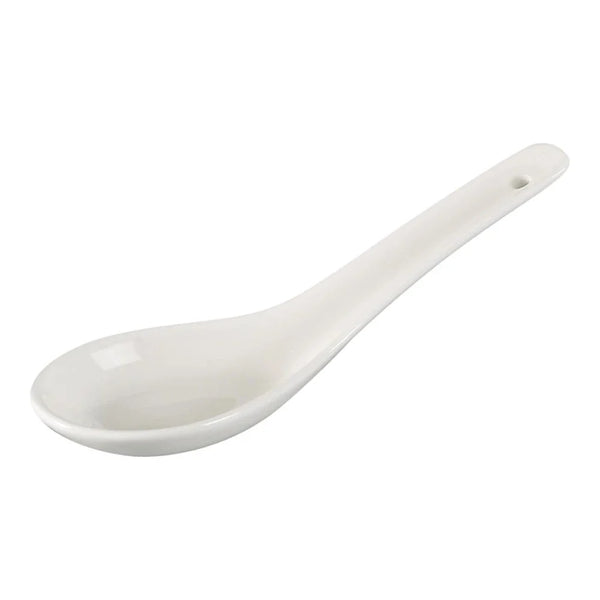 Yanco AC-005 ABCO 5.5" White Porcelain Soup Spoon, Pack of 72