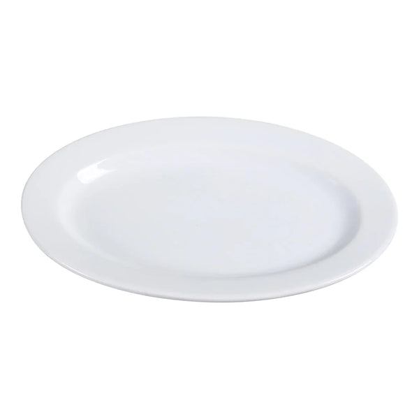 Yanco AC-12 ABCO-1 7" White Porcelain Oval Platter, Pack of 24