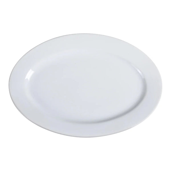 Yanco AC-81 ABCO 18" White Porcelain Oval Platter, Pack of 6