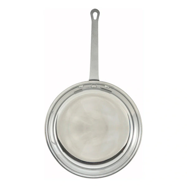 Winco AFP-10 10" Aluminium Fry Pan, Majestic, Mirror Finish