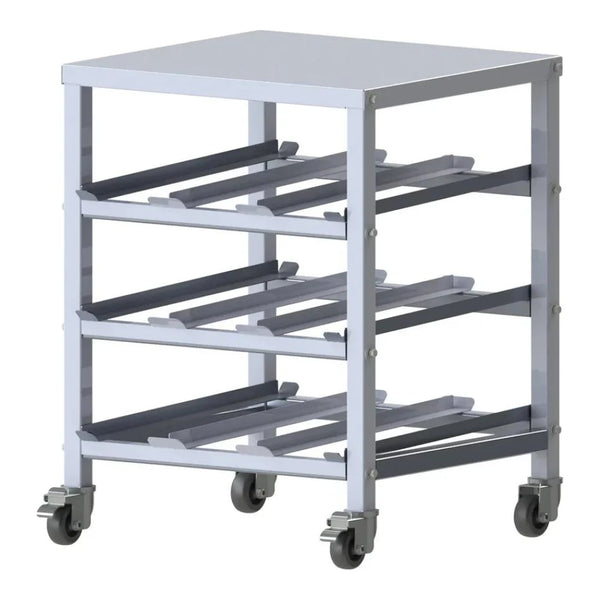 Winco ALCR-3M Mobile Under-Counter 3-Tier Can Storage Rack