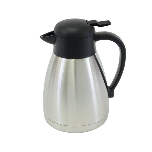 Thunder Group 1.2 Liter/40 oz, 5-1/2" Base Diameter x 8-3/4" Height, 5-7/8" Length x 1" Width Handle with 1-3/8" Push Button and 1-1/8" Spout, Coffee Server