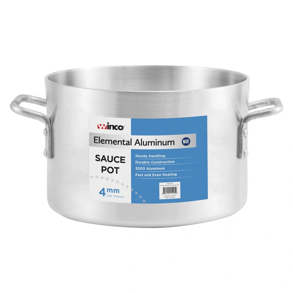 Winco ASSP-08 Elemental Aluminium Sauce Pot, 8 Qt, 4mm