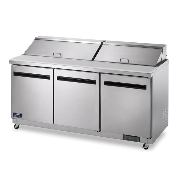 Arctic Air Triple Door Sandwich/ Salad Prep Table – 72", (AST72R)