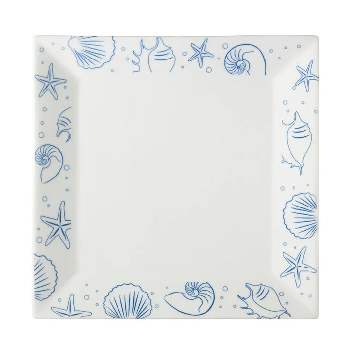 CAC China ATC-SQ21 Seashell Square Plate PW 12" Case of 12 Pcs