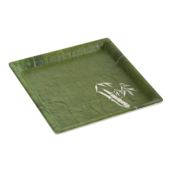 Yanco BA-110 Bamboo Style 10" Melamine Square Plate, Pack of 24